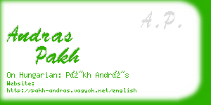 andras pakh business card